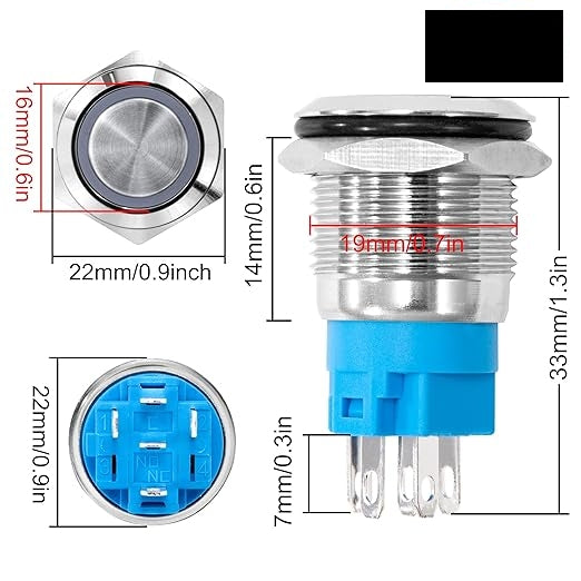 Taster mit LED und Anschlusskabel